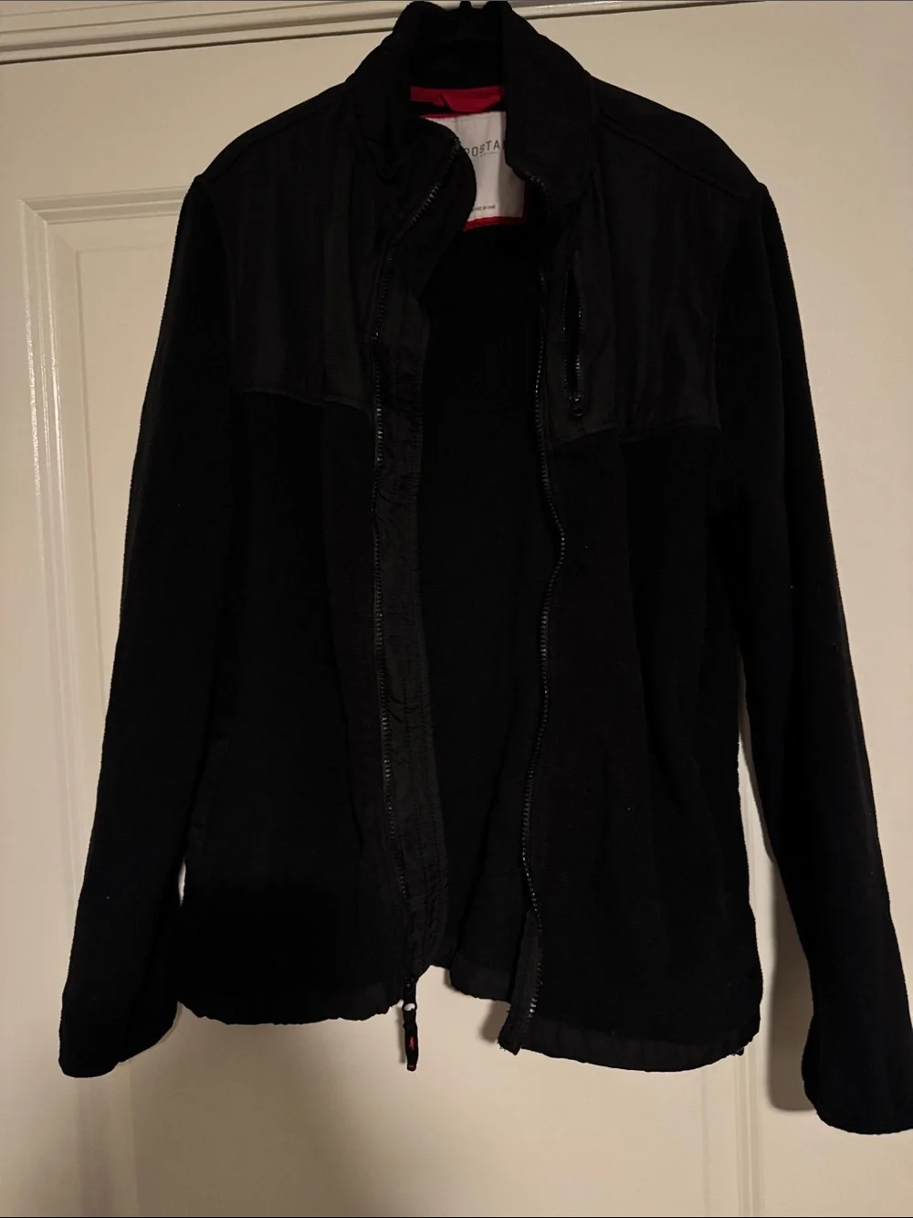 Black Men's Fleece Jacket with Zip - Aeropostale
